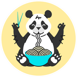 Panda Eating Noodles With Chopsticks Sticker