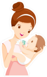Mother Feeding Baby with Bottle Sticker