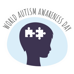 World Autism Awareness Day Banner Blue Sticker