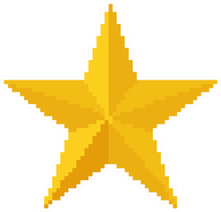 8 Bit Gold Star Sticker