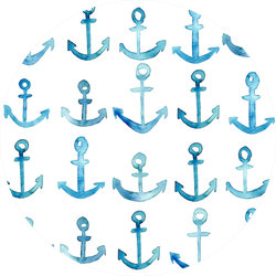 Watercolor Pattern With Anchors Sticker