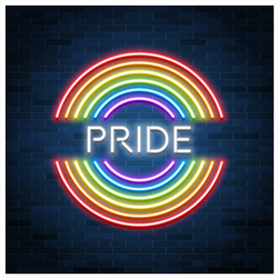 Neon Lgbt Pride Sign Sticker