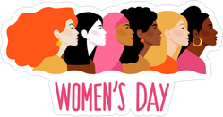 Pink International Women`s Day Sticker