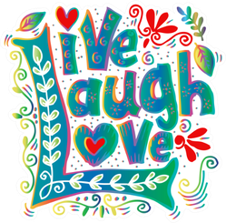 Live Laugh Love Hand Lettered Colorful Design Sticker