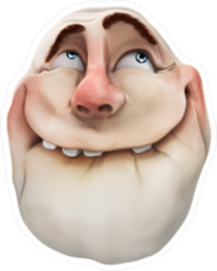 Realistic Ahhh Smiling Troll Face Meme Sticker