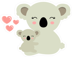 Koala Bear Mama and Baby Sticker