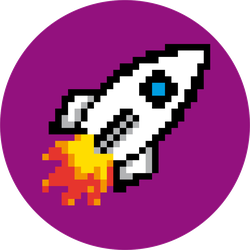 Pixel Art Rocket Circle Sticker