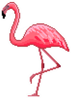 Pixel Art Pink Flamingo Sticker