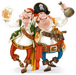 Two Drunk Pirates Sticker