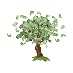 Cool Illustrated Growing Money Tree Sticker