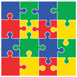 Autism Awareness Colorful Puzzle Sticker