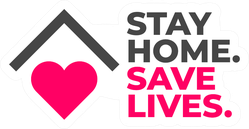 Stay Home Save Lives Social Distance Sticker