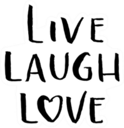 Live, Laugh, Love Modern Calligraphy Heart Letter Sticker