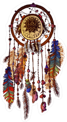 Decorated Native American Indian Dream Catcher Sticker