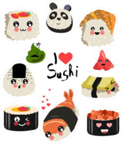 Cute I Love Sushi Rolls Sticker