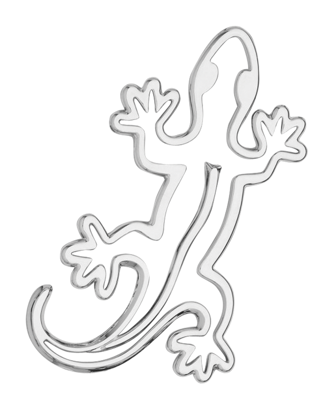 Gecko Lizard 3D Chrome Plated Sticker