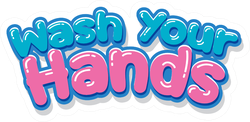 Wash Your Hands Bubble Letters Sticker