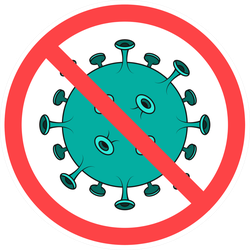 No Coronavirus Icon Stickers