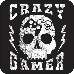 Crazy Gamer Skull Sticker