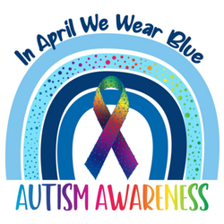 Blue Rainbow Autism Awareness Sticker
