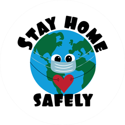 Stay Home Safely Globe Sticker