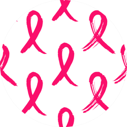A Pattern Of Hand Drawn Pink Ribbons Sticker