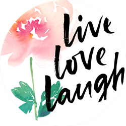 Live, Love, Laugh, Ink Hand Lettering Floral Sticker