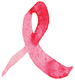 Illustration In Watercolor Style Breast Cancer Ribbon Sticker