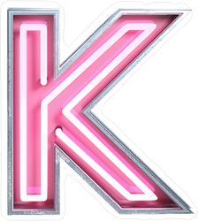 Bright Neon Font Letter K Sticker