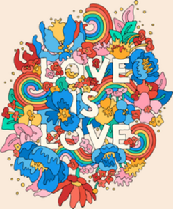 Love Is Love - Floral Doodle Sticker