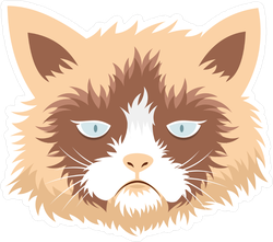 Flat Grumpy Cat Sticker