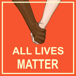 Holding Hands All Lives Matter Square Sticker