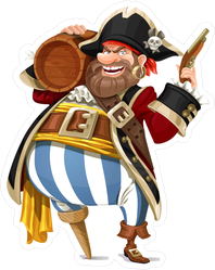 Old Pirate With A Wooden Leg Sticker
