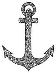 Hand Drawn Doodle Ornate Anchor Sticker