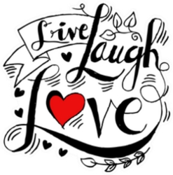 Live, Laugh, Love Postcard With Red Heart Sticker