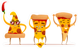 Funny Pizza Slices Sticker