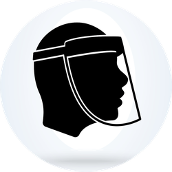 Wear a Face Shield Icon Sticker