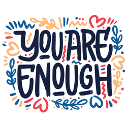 You are Enough Illustrated Lettering Sticker
