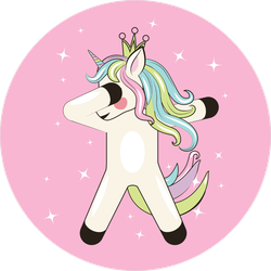 Dabbing Cute Unicorn Meme Sticker