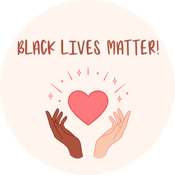 Black Lives Matter Hands Holding Red Heart Illustration Sticker