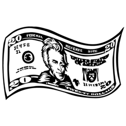 Wavy Twenty Dollar Bill Sticker