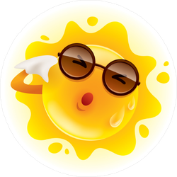Sweating Sun Sticker