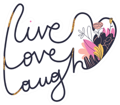 Cute Romantic Illustration Live Love Laugh Sticker