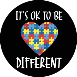 It's Ok To Be Different, Autism Awareness Heart Sticker