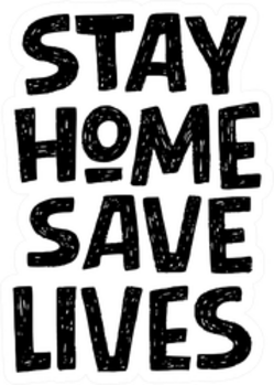 Stay Home Save Lives Typography Sticker
