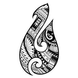 Maori Ethnic Style Fish Hook Tattoo Sticker