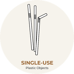 Single-use White Plastic Straws Sticker
