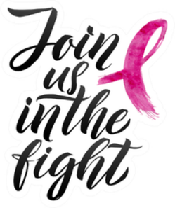 Join Us In The Fight Pink Ribbon Sticker