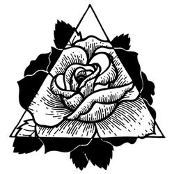 Rose Flower With Sacred Geometry Frame Tattoo Sticker