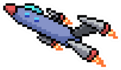 Pixel Art Rocket Jet Sticker